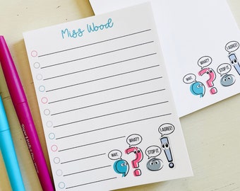 Bloc-notes personnalisé pour professeur : grammaire amusante, papeterie personnalisée