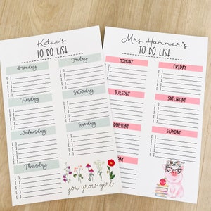 Personalized Teacher Weekly To-Do List Notepad: Custom Image Gift