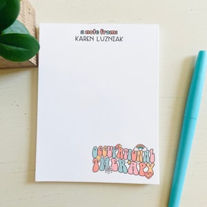 Regalo de terapeuta ocupacional, regalo de OT personalizado, bloc de notas personalizado, terapeuta ocupacional retro, regalo de terapia ocupacional, regalos personalizados, OT