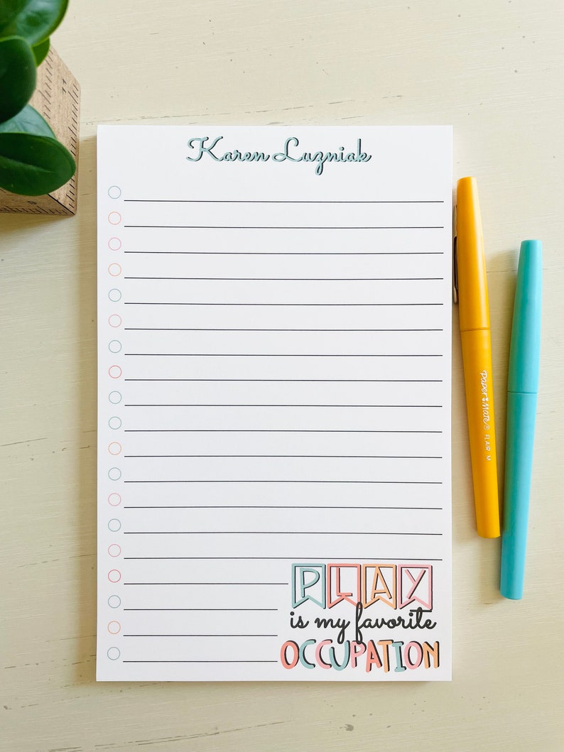 Personalized Occupational Therapist Notepad: Retro OT Gift - Etsy
