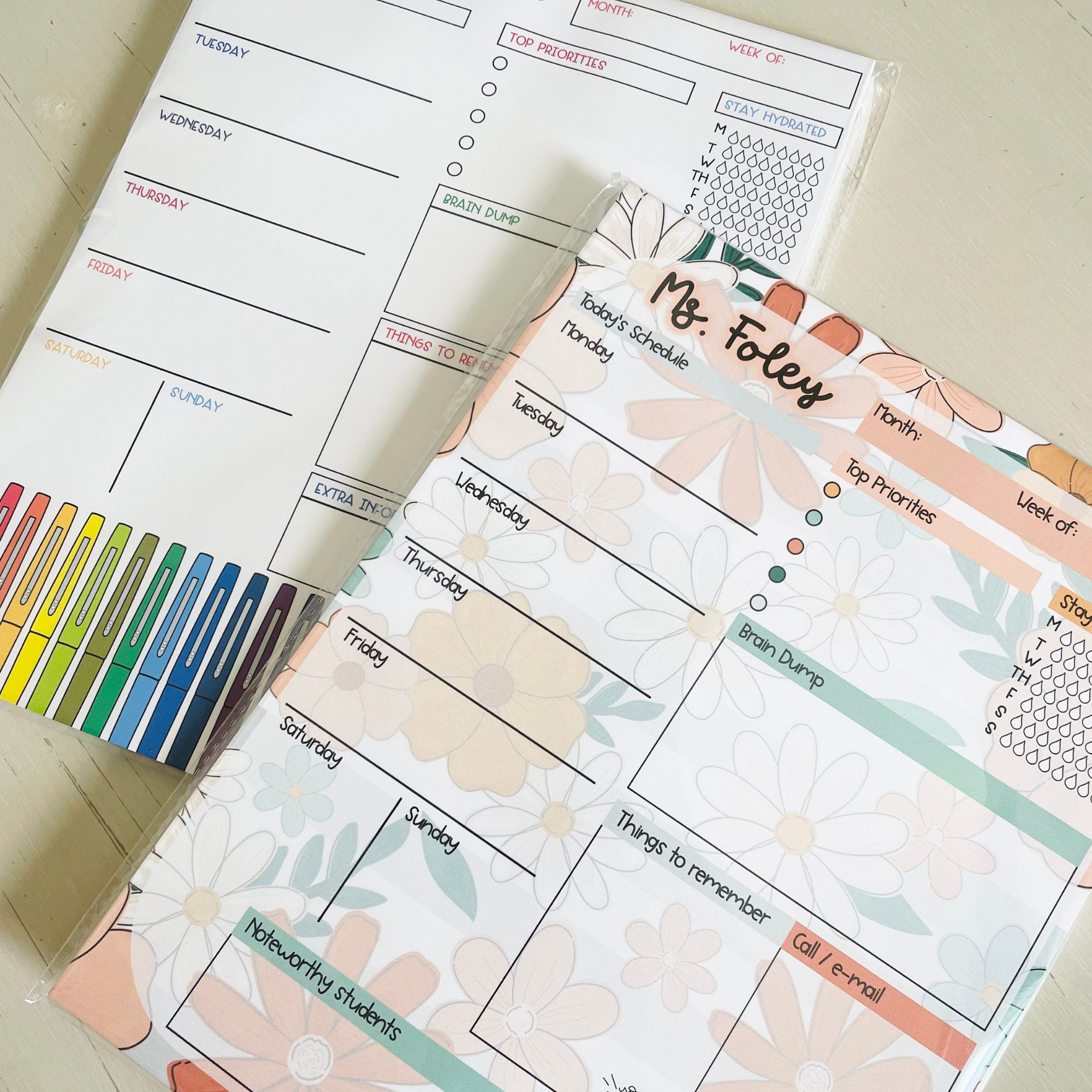 Teacher Gift, Week at a Glance Notepad, Teacher Planner, Back to School Gift, Teacher Organization, Cute Teacher Gift, Teacher Appreciation