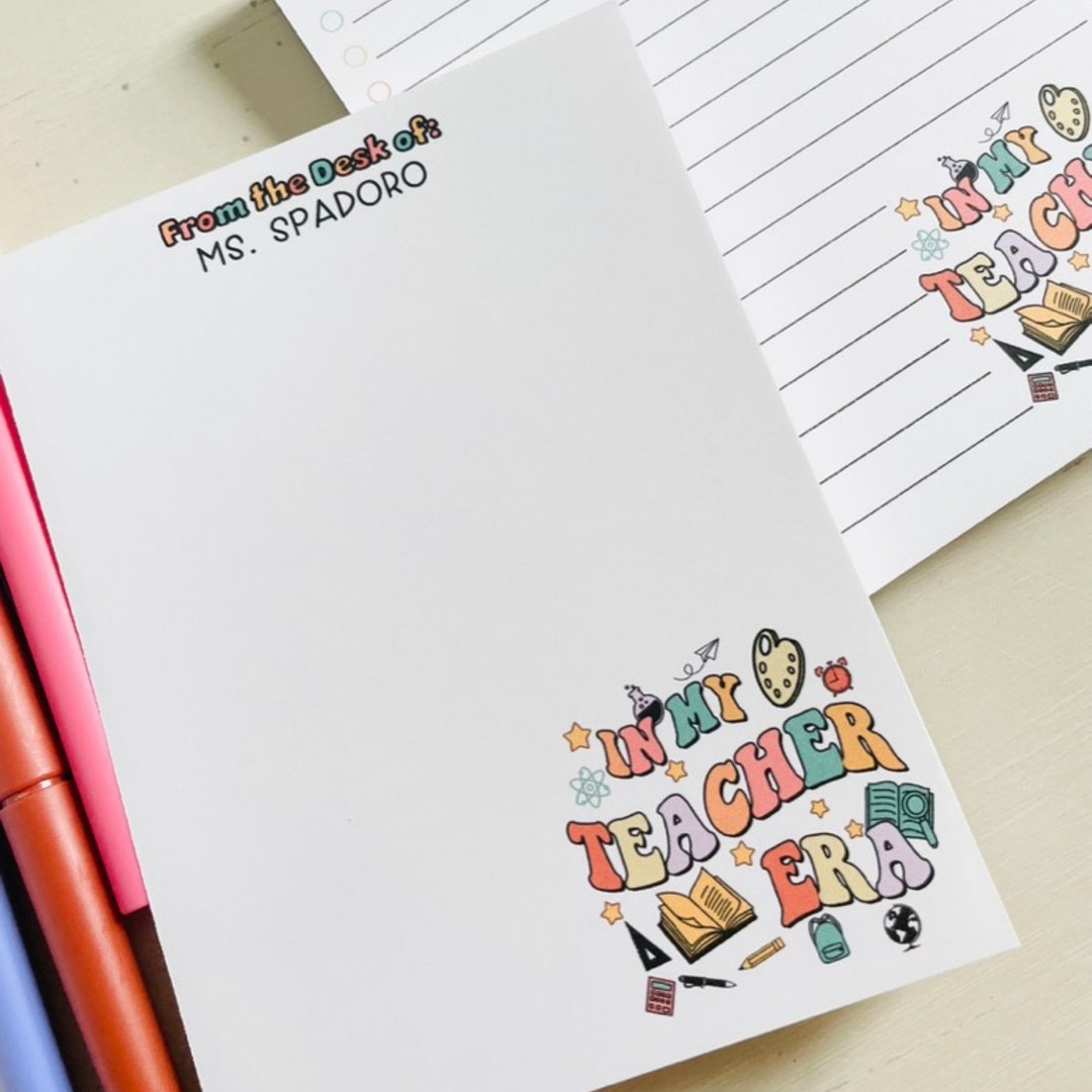 Teacher Era Notepad, Customizable Notepad, Back to School, End of Year ...