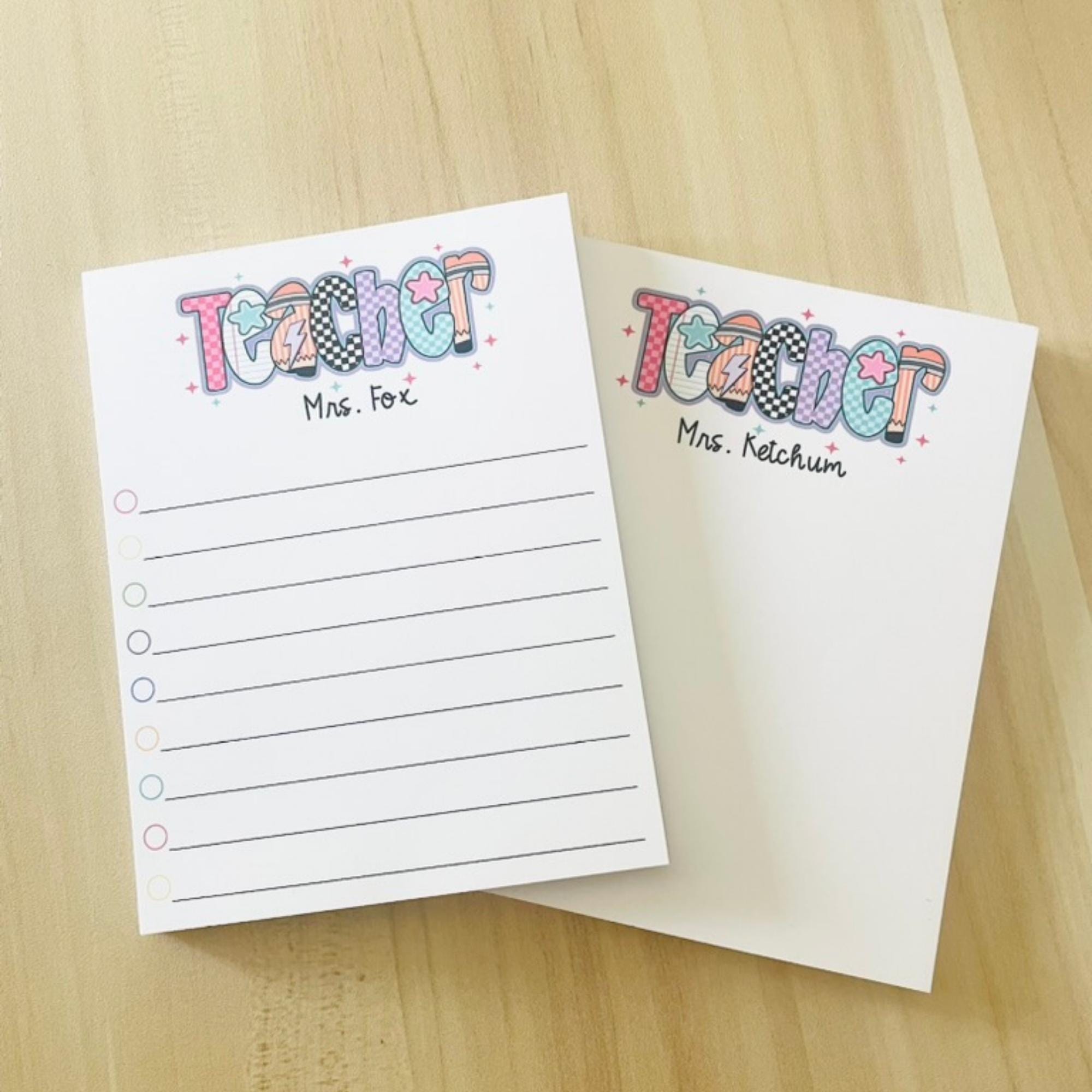 Personalized Teacher Notepad: Custom Stationery Gift - Etsy