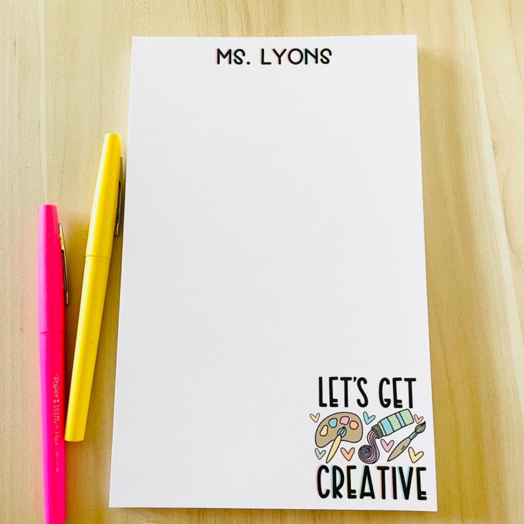 Personalized Art Teacher Notepad: Custom Stationery Gift, Teacher ...
