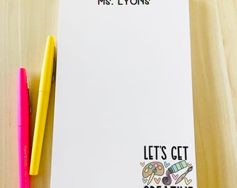 Personalized Art Teacher Notepad: Custom Stationery Gift, Teacher Appreciation