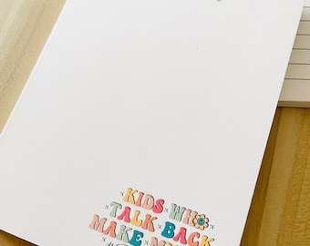 Gepersonaliseerde SLP-notitieblok: cadeau logopedist, briefpapier op maat voor SLP