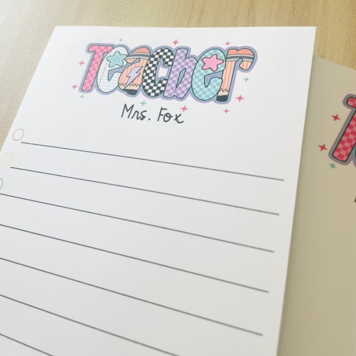 Personalized Teacher Notepad: Custom Stationery Gift - Etsy