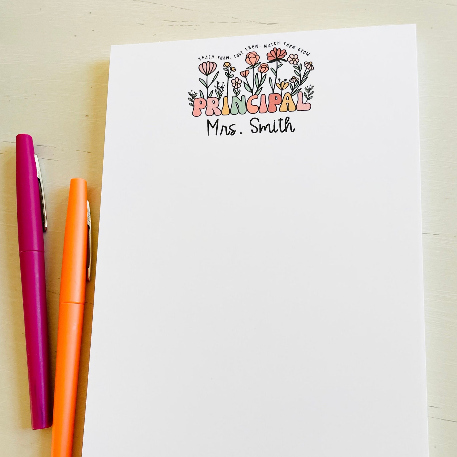 Personalized Principal Notepad | Teacher Appreciation Gift | Custom ...