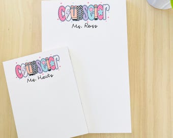 Personalized Counselor Notepad: Gift for School Counselors, Counselor Appreciation Gift, Colorful Counselor Gift