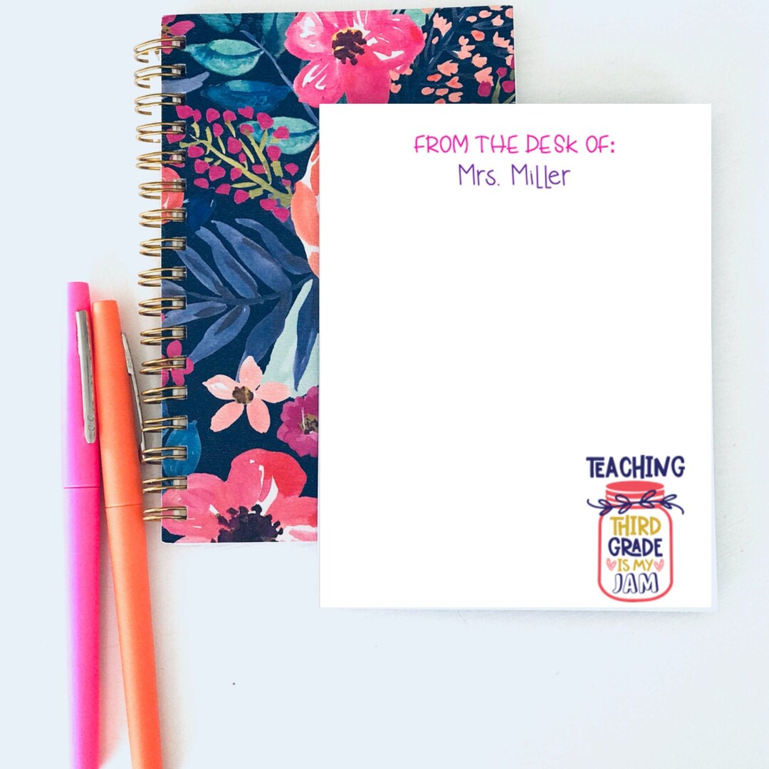 Teacher Notepad Gift for Teacher Grade Level Notepad Grade Etsy