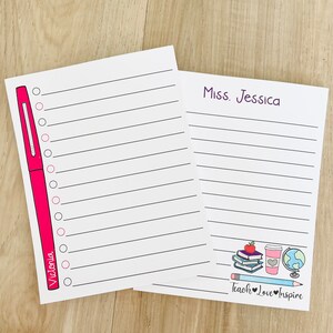 Teacher Notepad, Teacher Appreciation Gift, Cute Teacher Gift, Personalized Teacher Gift, Teacher Christmas Gift, Back to School Gift image 6