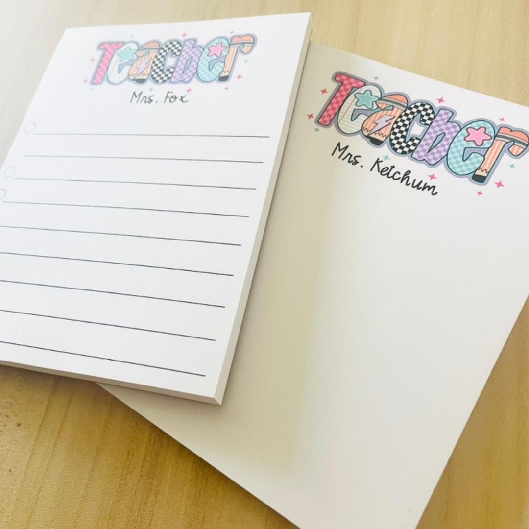 Personalized Teacher Notepad: Custom Stationery Gift - Etsy
