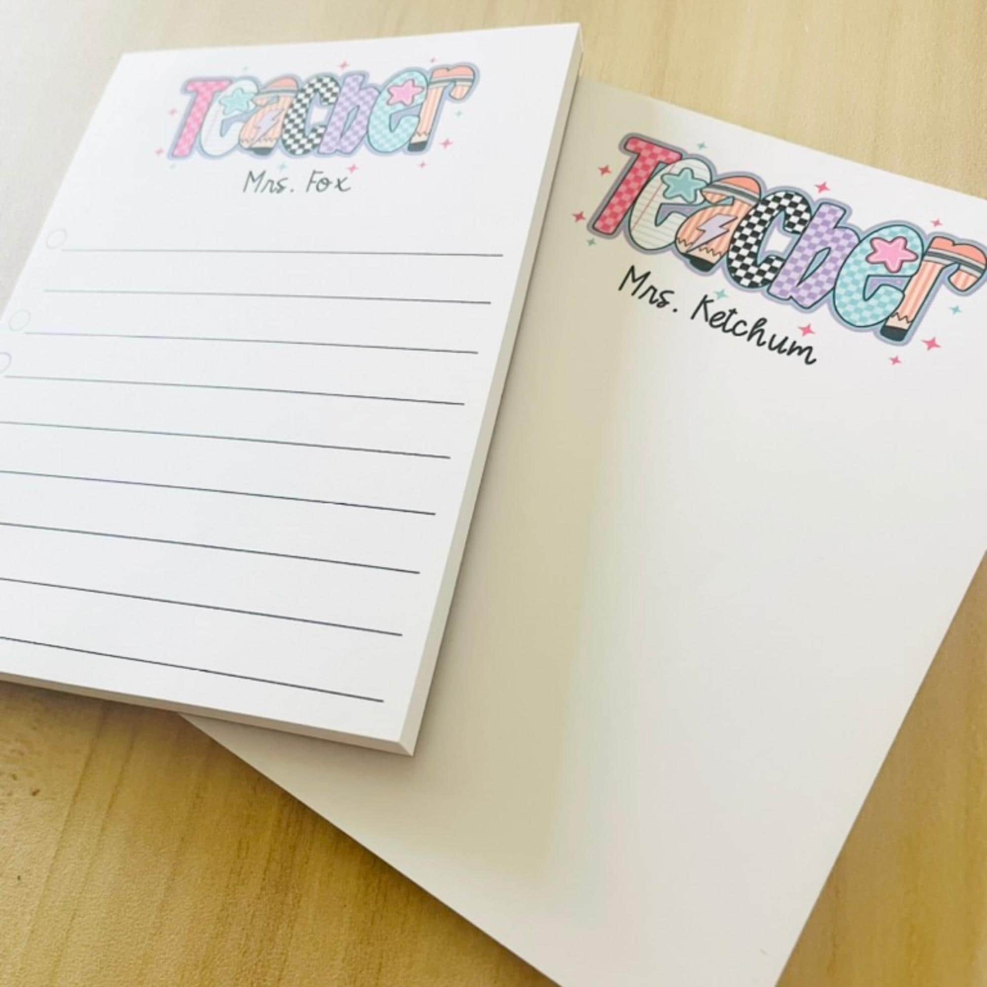 Custom Teacher Notepads Personalized Teacher Notepad: Custom Stationery Gift - Etsy