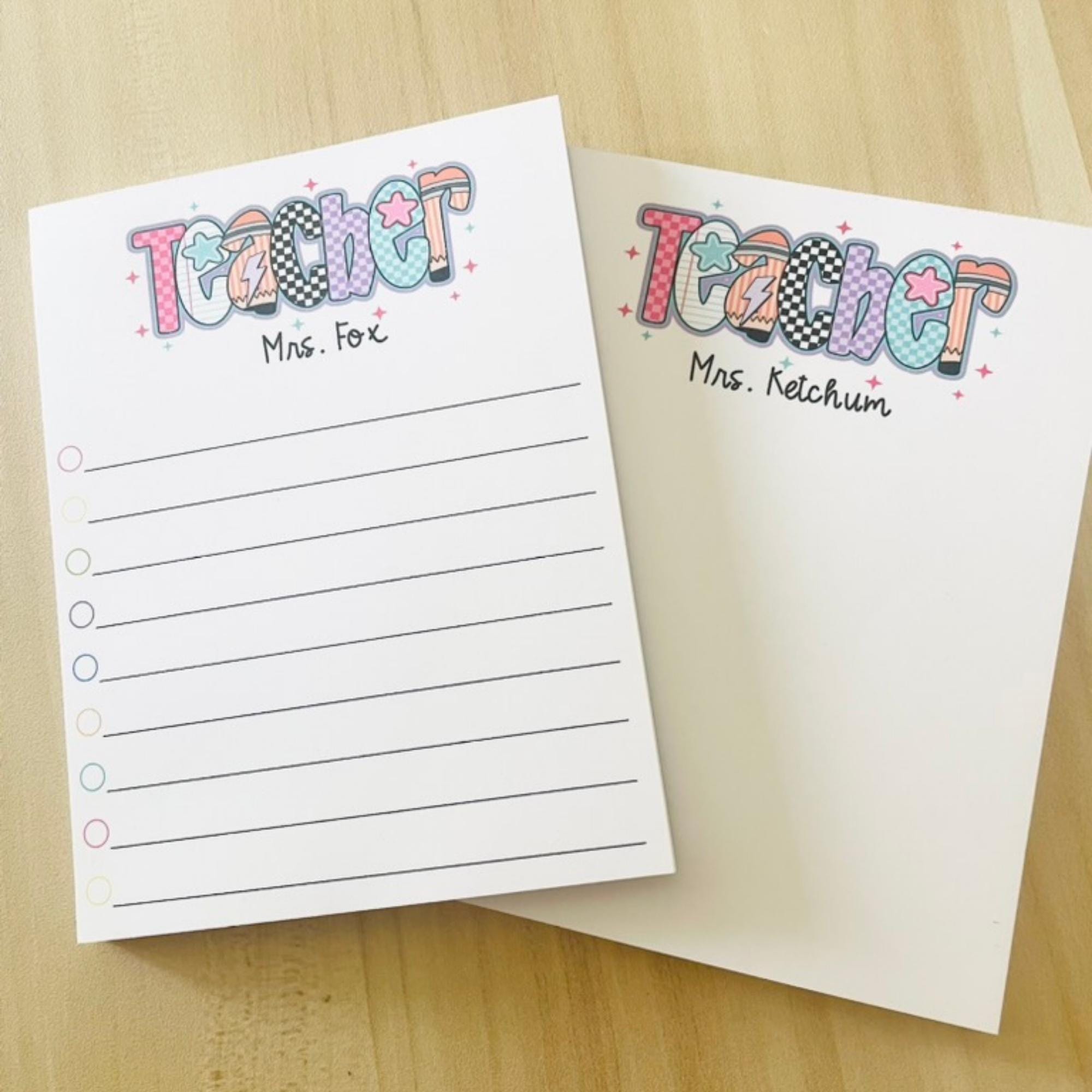 Personalized Teacher Notepad: Custom Stationery Gift - Etsy
