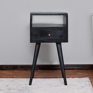 Colour Options! Ash Black Petite Solid Wood Bedside Table 30cm x 30cm