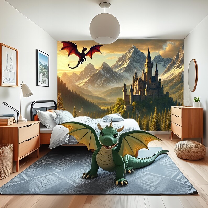 Magic Kingdom Dragon Wallpaper Peel and Stick Playroom Removable ...