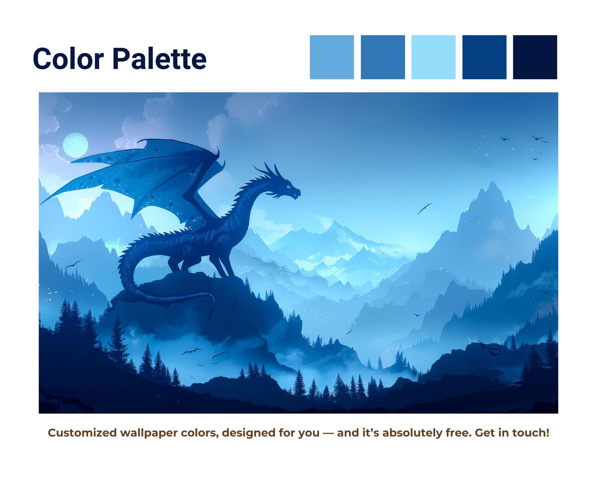 Dragon Wallpaper Peel and Stick Toddler Bedroom, Mountains Landscape ...