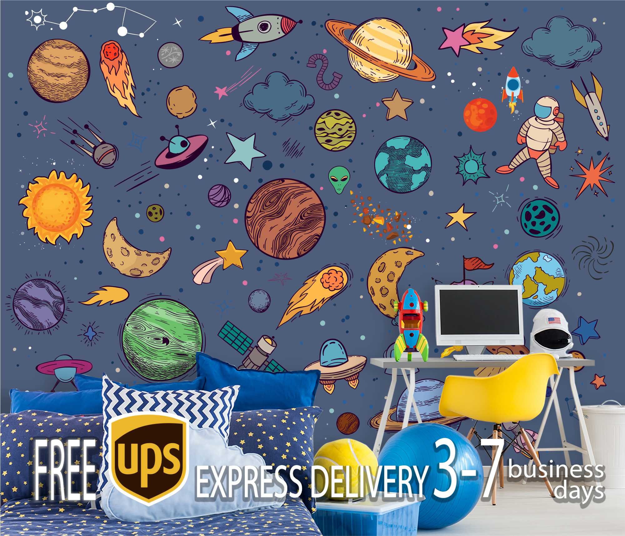 Galaxy Wallpaper Peel and Stick Outer Space Wallpaper Kids | Etsy