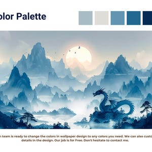 Dragon Wallpaper Peel and Stick Living Room, Mountains Landscape ...