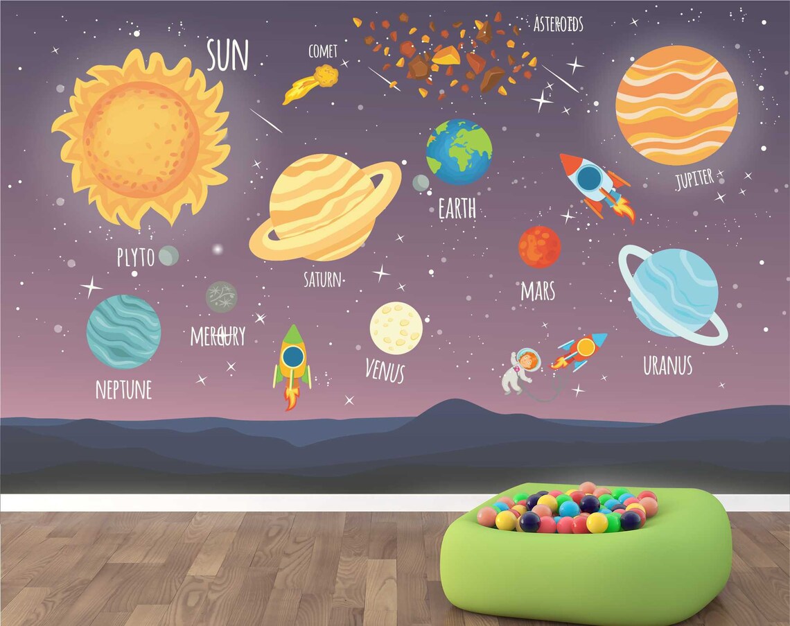 Galaxy Wallpaper Peel and Stick Wallpaper Boys Room Etsy