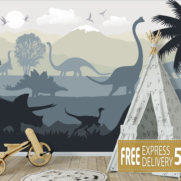 Dinosaur Wallpaper Baby Etsy