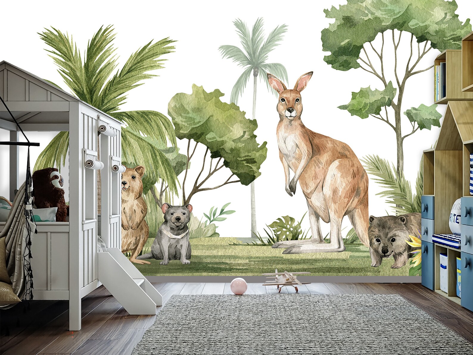Kangaroo Wallpaper for Toddler Girl Nursery Removable - Etsy