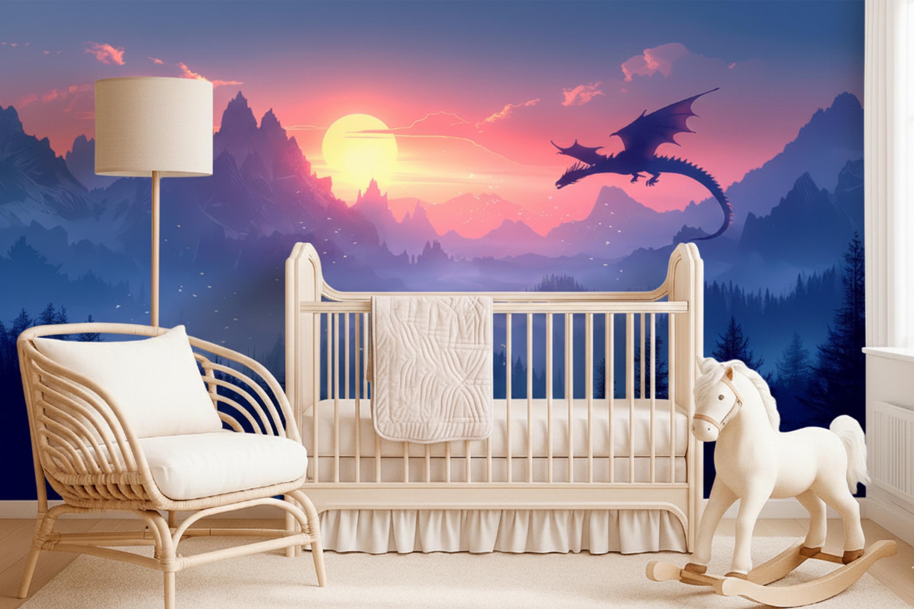 Dragon Wallpaper Peel and Stick Toddler Playroom, Forest Wallpaper Girl ...