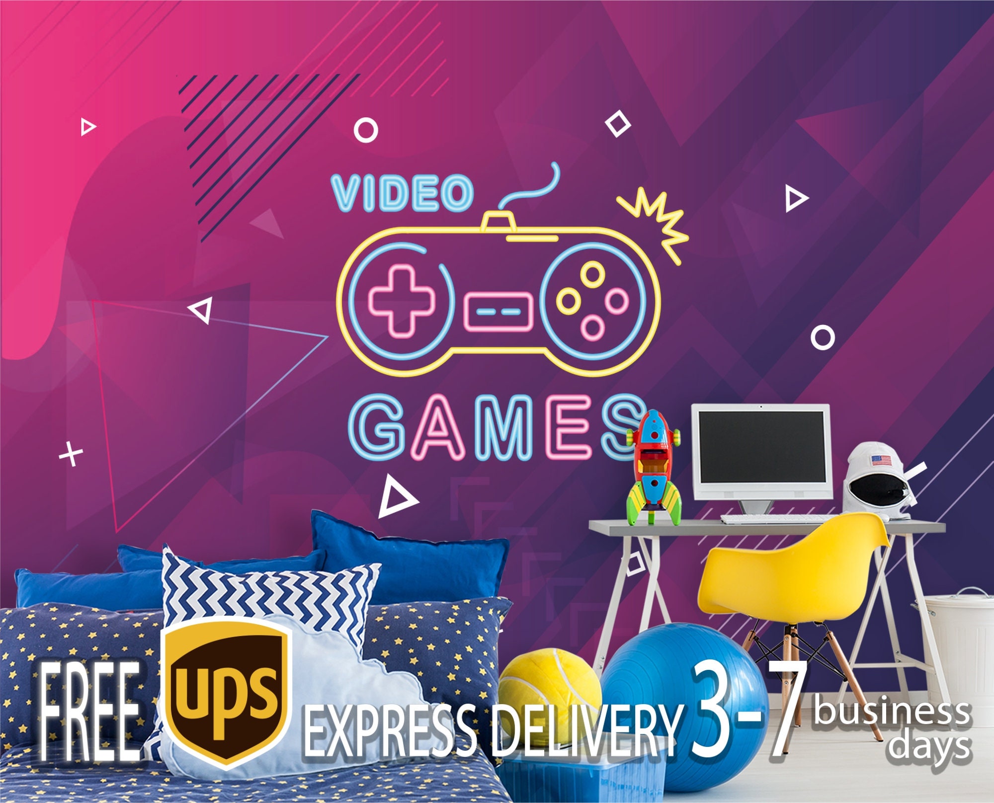 Video Game Electronic Wallpaper Kids Game Devices and Gadgets | Etsy