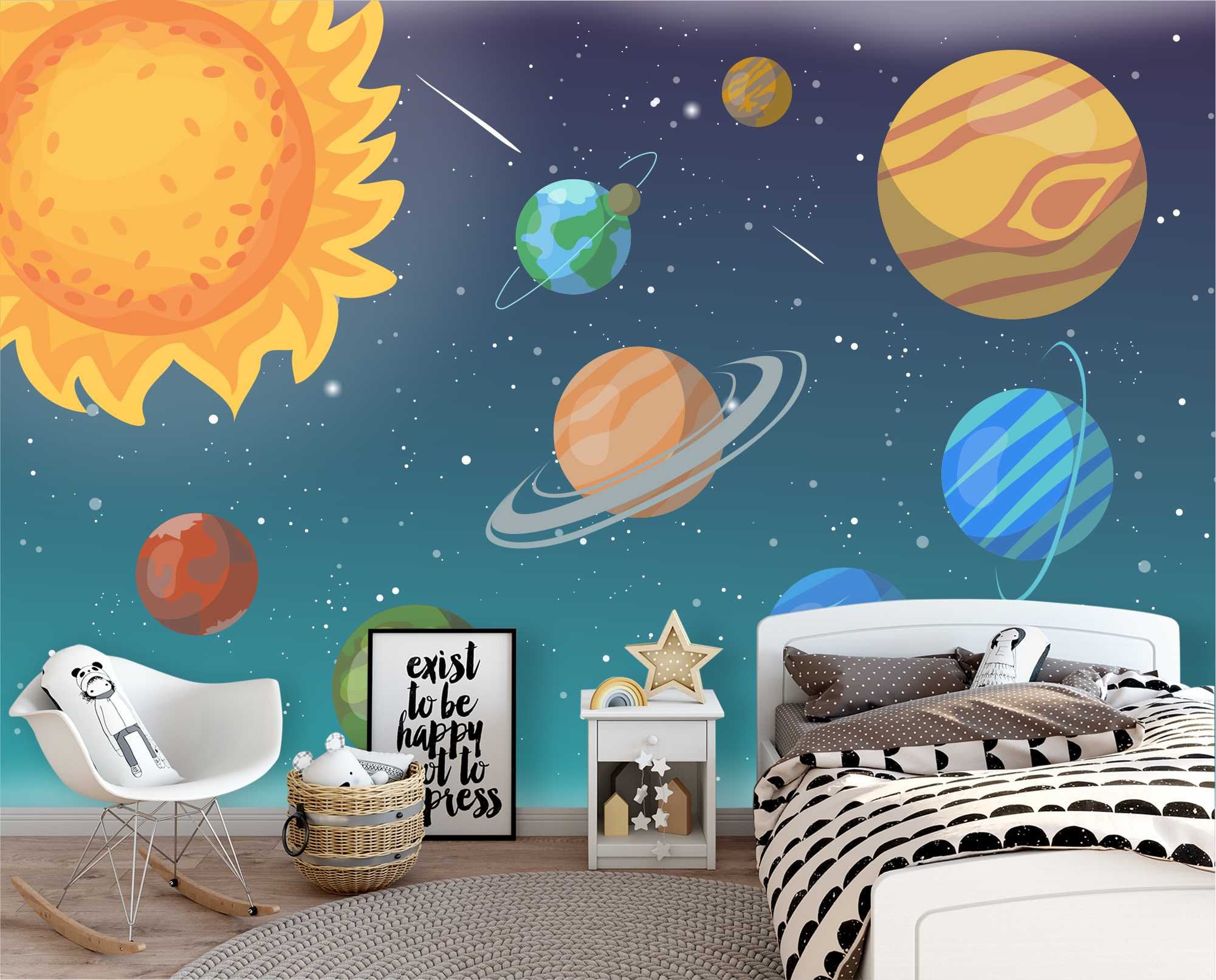 Outer Space Wallpaper Kids Galaxy Wallpaper Peel and Stick | Etsy