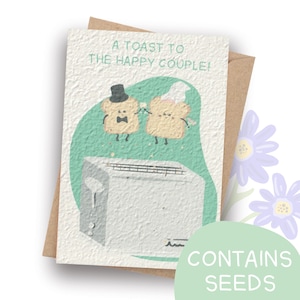 Wedding Card | Toast To The Happy Couple! | Contains Seeds | Handmade in Australia