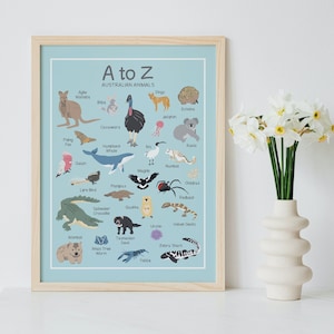 A-Z Australian Animals A3 Art Print | Made in Australia
