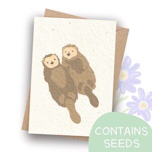 Plantable Card | Otters | Anniversary | Thinking of You | Seeded Card | Handmade in Australia