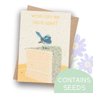 Plantable Fairy Wren Birthday Card | Australian Bird | Plantable Seeded Card | Contains Seeds | Handmade in Australia