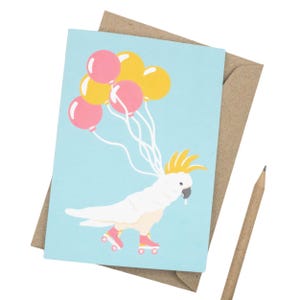 Rollerblading Cockatoo Birthday Card | Made in Australia
