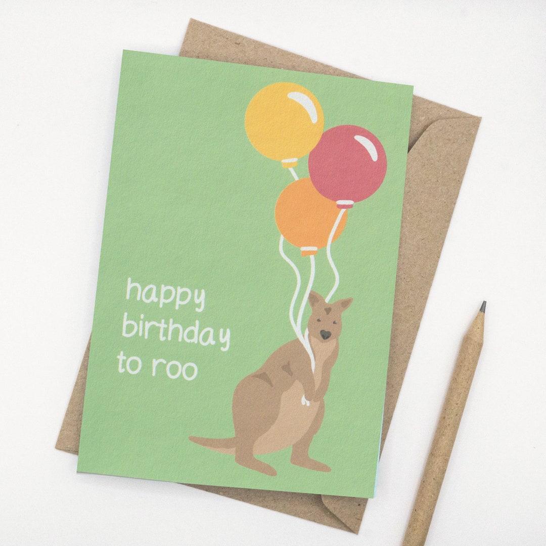 Kangaroo Birthday Card Made in Australia Etsy Australia