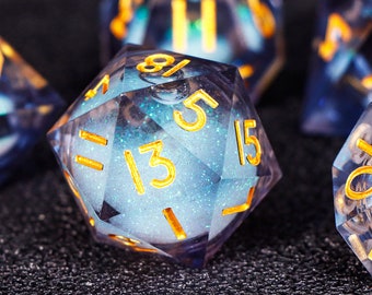 Galaxy liquid core dice set for role playing games , dungeons and dragons liquid core dice set ， Resin Liquid core dice set for dnd gifts