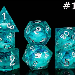 Dnd dragon liquid core dice set , liquid core d and d dice for dnd gifts ,New dragon resin liquid dice, rpg dice set, red dragon d&d dice image 13