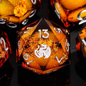 Dnd dragon liquid core dice set , liquid core d and d dice for dnd gifts ,New dragon resin liquid dice, rpg dice set, red dragon d&d dice image 18