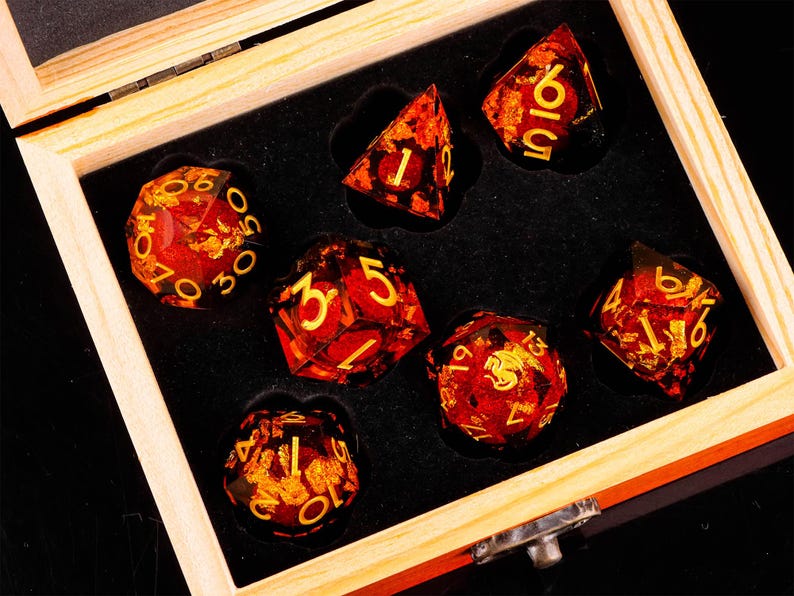 Dnd dragon liquid core dice set , liquid core d and d dice for dnd gifts ,New dragon resin liquid dice, rpg dice set, red dragon d&d dice image 17