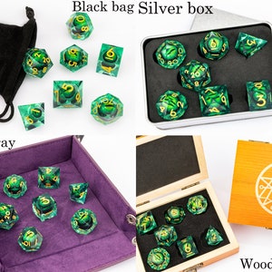 Dnd dragon's eye liquid core dice set , liquid core dnd dice set for dnd gifts , rpg dice set , Resin d&d dice set, eyeball dice zdjęcie 10