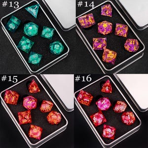 Dnd dragon liquid core dice set , liquid core d and d dice for dnd gifts ,New dragon resin liquid dice, rpg dice set, red dragon d&d dice image 14
