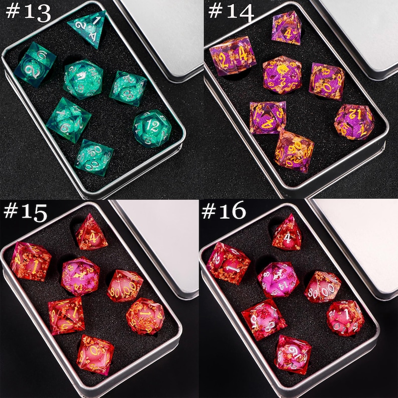 Dnd dragon liquid core dice set , liquid core d and d dice for dnd gifts ,New dragon resin liquid dice, rpg dice set, red dragon d&d dice image 14