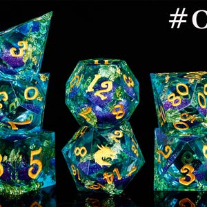 Dnd dragon liquid core dice set , liquid core d and d dice for dnd gifts ,New dragon resin liquid dice, rpg dice set, red dragon d&d dice 08