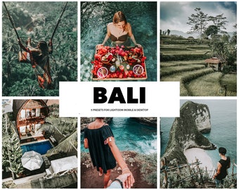 5 mobilnych presetów Lightroom, BALI, lato, podróże, portret, preset DNG do Lightroom Mobile, filtry na komputer iPhone'a do Instagrama lub zdjęć