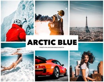 7 mobilnych presetów Lightroom, Arctic Blue, Summer, Winter Beach, Lightroom Mobile DNG Preset, filtry na komputer iPhone'a do Instagrama lub zdjęć