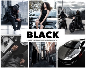 11 mobilnych presetów Lightroom, filtr czarny, miejski i uliczny, preset DNG Lightroom Mobile, filtry na komputer iPhone'a do Instagrama lub zdjęć