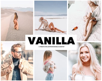 11 mobilnych presetów Lightroom, VANILLA STYLE, jasny i miękki odcień skóry, preset dla Lightroom Mobile & Desktop DNG i xmp, filtr dla Insta