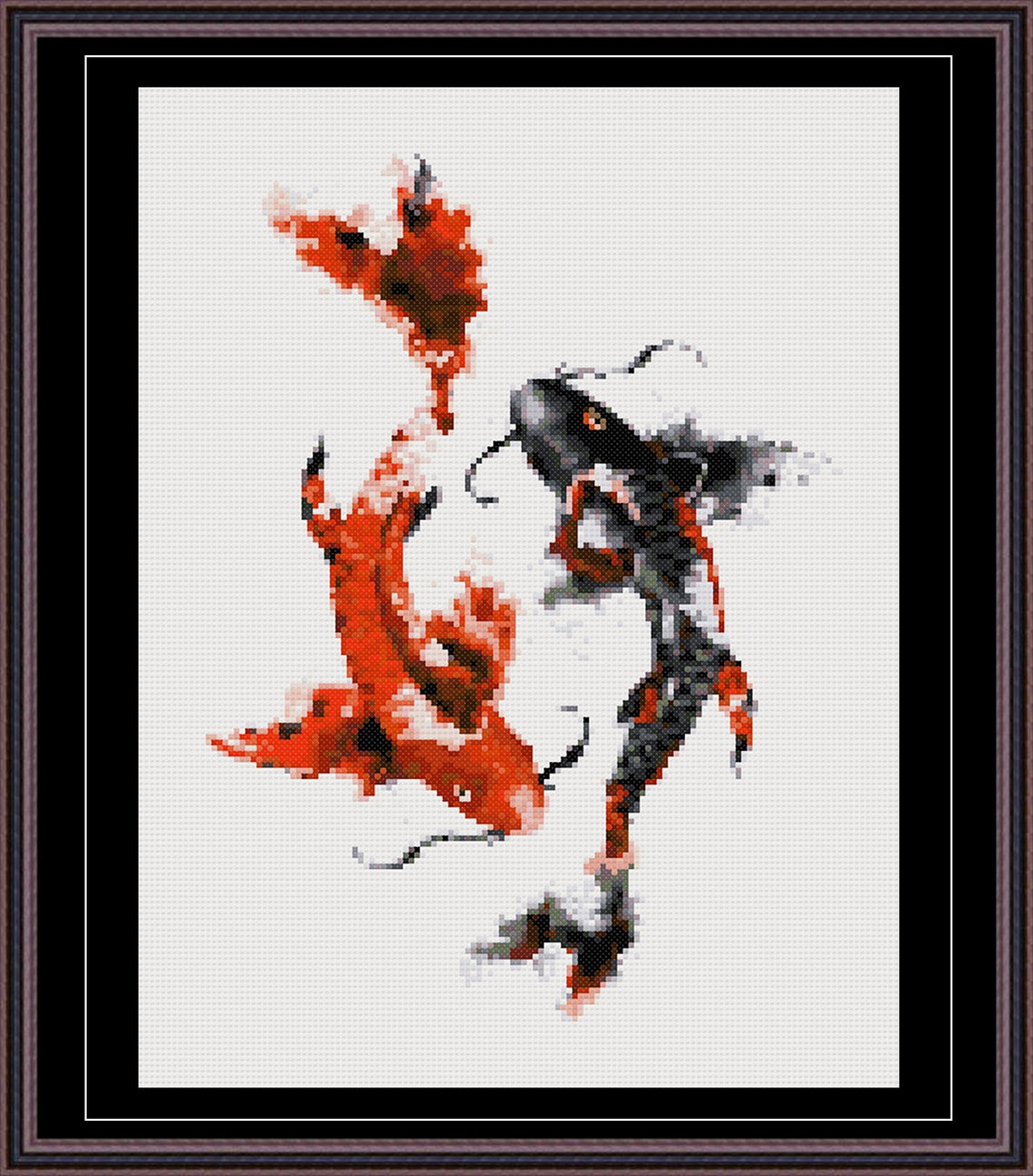 Koi fish cross stitch pattern Asian easy cross stitch chart Etsy