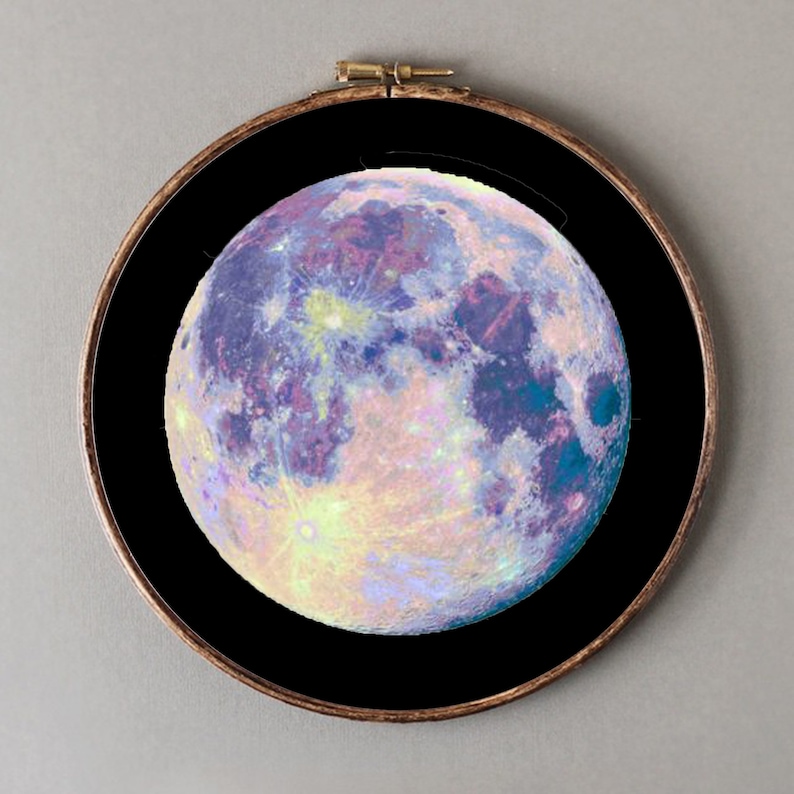 Moon cross stitch pattern PDF Moon phase cross stitch | Etsy