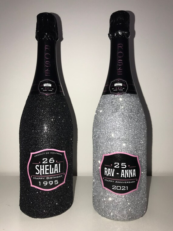 Belaire Rose Custom Label Laminated 